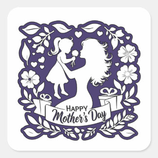 Happy mother's day square sticker