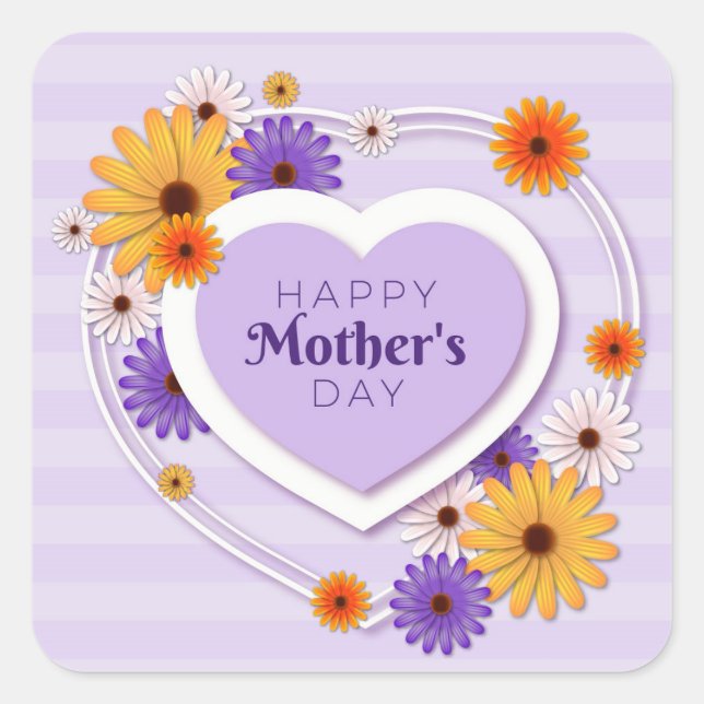Happy Mother's Day  Square Sticker (Front)