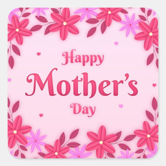 Happy Mother's Day Square Sticker (Front)