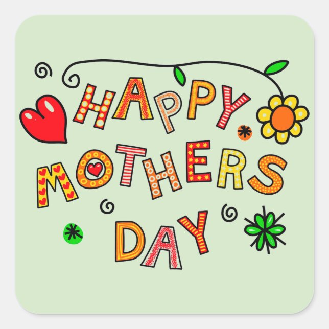 Happy Mother's Day Square Sticker (Front)