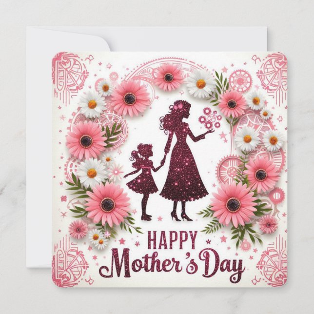 Happy Mother's Day Steampunk Style Holiday Card (Front)