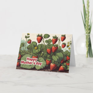 Happy Mother's Day Strawberries in the Garden Holiday Card