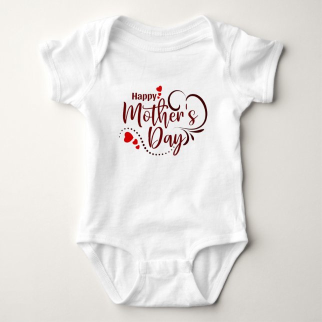 Happy Mother's Day Stylish Text Design-23121 Baby Bodysuit (Front)
