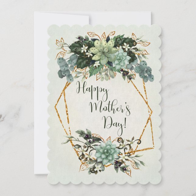 Happy Mother's Day Succulent Swag Organic Frame (Front)