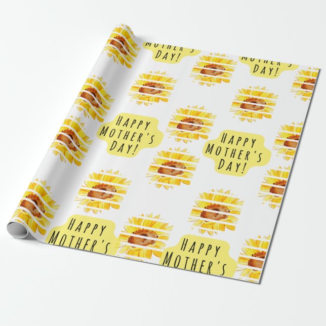 Happy Mother's Day Sunflower Gift Wrap (Unrolled)
