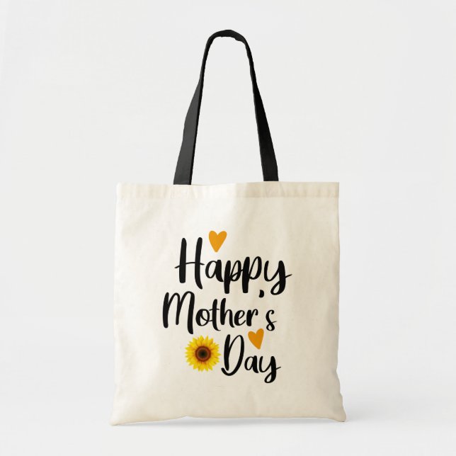 Happy Mother's Day // Sunflower Mother's Day Gift Tote Bag (Front)