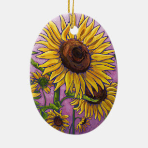 Happy Mother's Day sunflowers Ceramic Ornament