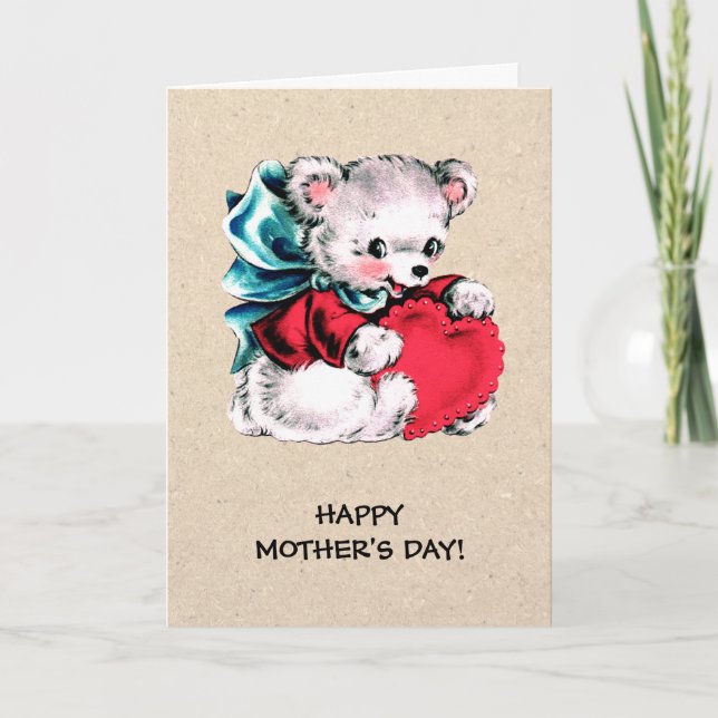 Happy Mother's Day. Sweet Teddy Bear  Card (Front)