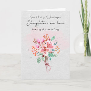 Happy Mothers Day To Daughter in Law Grey Card