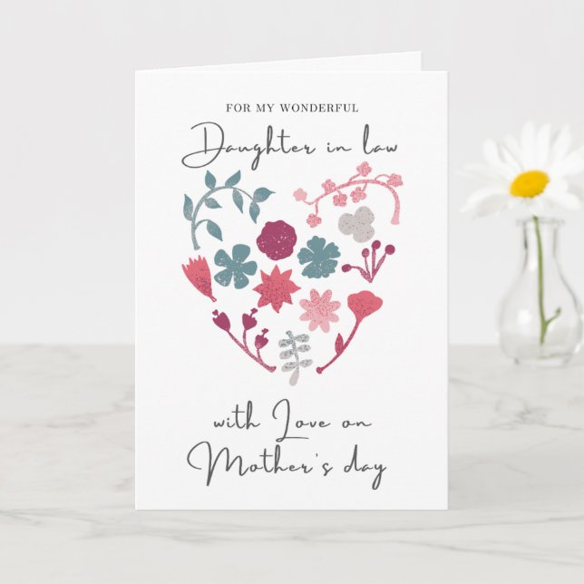 Happy Mother's Day To Daughter In Law Mother's Day Card Zazzle