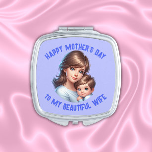 Happy Mother's Day to My Beautiful Wife   Compact Mirror