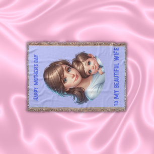 Happy Mother's Day to My Beautiful Wife   Throw Blanket