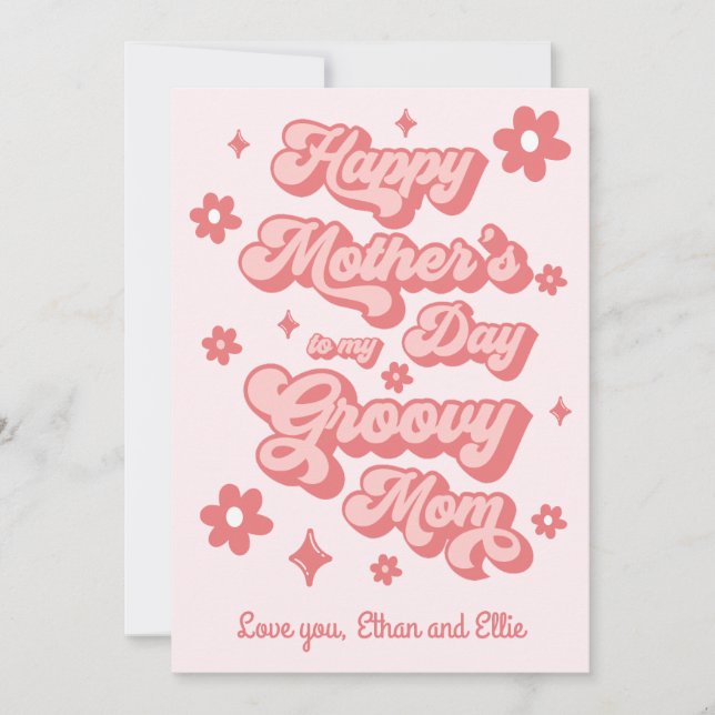 Happy Mother's Day to my Groovy Mum Holiday Card (Front)