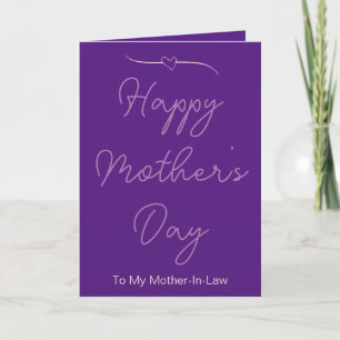 Happy Mother's Day To My Mother-In-Law Purple Card