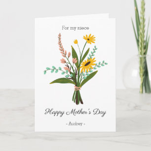 Happy Mothers Day To My Niece Floral Bouquet Card
