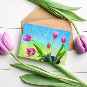 Happy Mother's Day to My Sister Purple Tulips Card