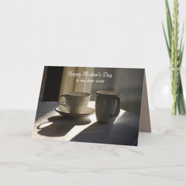 Happy Mother's Day to Sister Coffee Cups Card (Front)