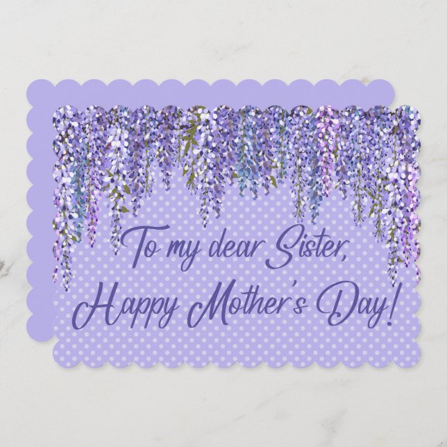 Happy Mother's Day To Sister Wisteria Border (Front/Back)