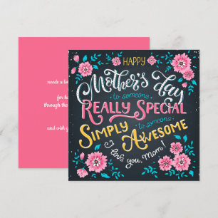 Happy Mother's Day   to Special and Awesome Mum Holiday Card