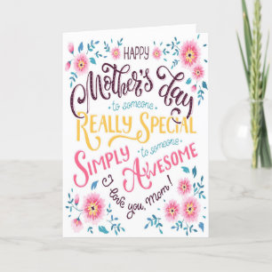 Happy Mother's Day   to Special and Awesome Mum Holiday Card