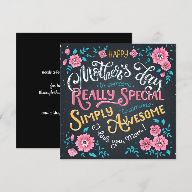 Happy Mother's Day | to Special and Awesome Mum Holiday Card (Front/Back)