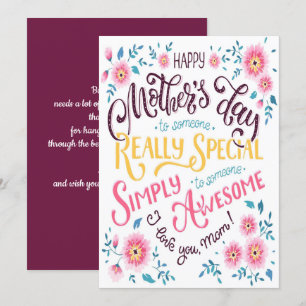 Happy Mother's Day   to Special and Awesome Mum Holiday Card
