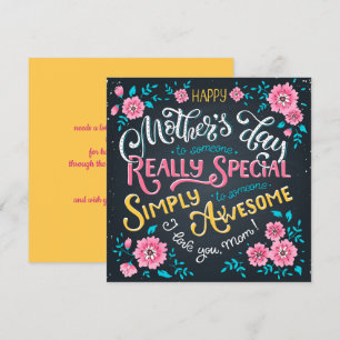 Happy Mother's Day   to Special and Awesome Mum Holiday Card