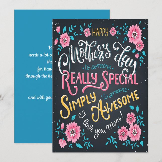 Happy Mother's Day | to Special and Awesome Mum Holiday Card (Front/Back)