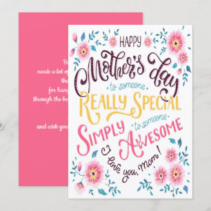 Happy Mother's Day   to Special and Awesome Mum Holiday Card