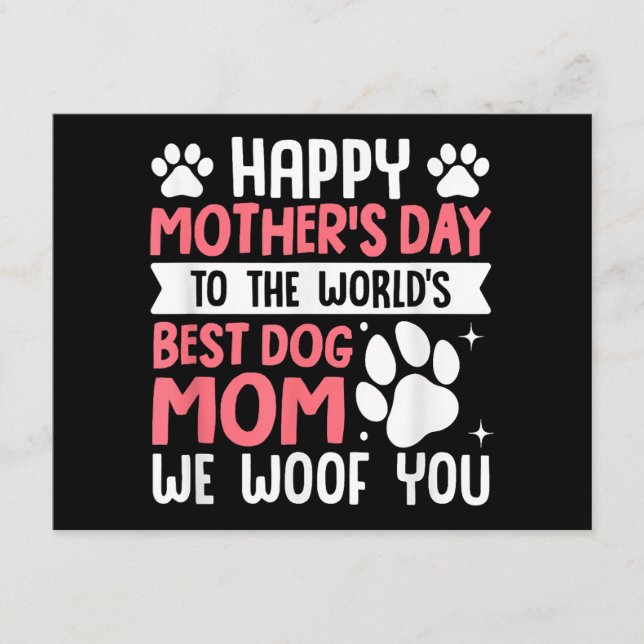 Happy Mother's Day To The World Best Dog Mum Enclosure Card (Front)