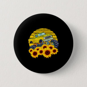Happy mother's day toddler sunflower monster truck 6 cm round badge