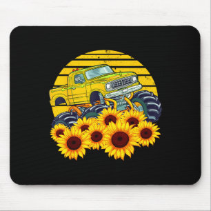 Happy mother's day toddler sunflower monster truck mouse pad