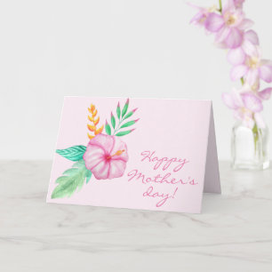 Happy Mother's Day    Tropical Hibiscus Bouquet Card