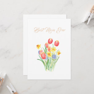 happy mother's day tulips flower cone card