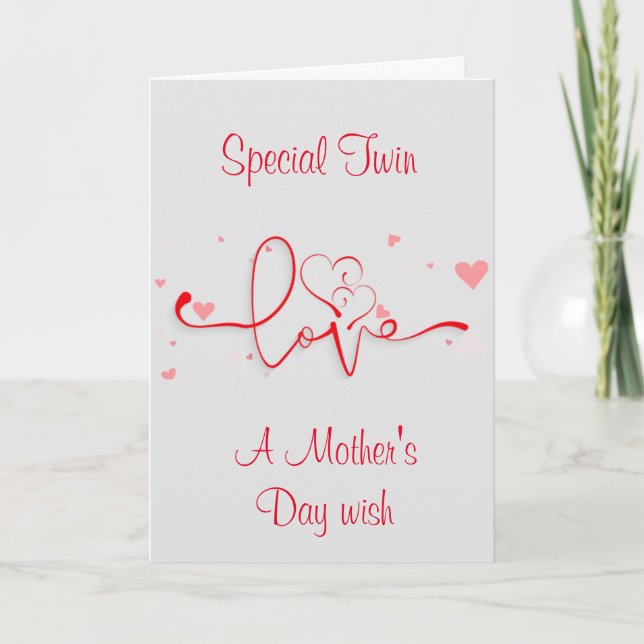 HAPPY MOTHER'S DAY **TWIN**  MOTHER'S DAY CARD (Front)