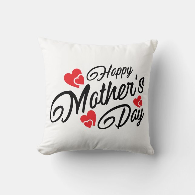Happy Mother's Day Typography | Throw Pillow (Front)