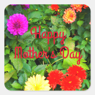 Happy Mother's Day Various Dahlias #1-1 Stickers