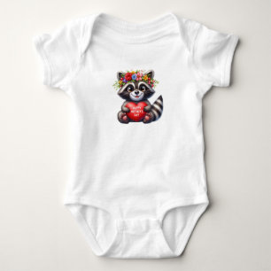 Happy Mother's Day Very Cute Little Raccoon Baby Bodysuit