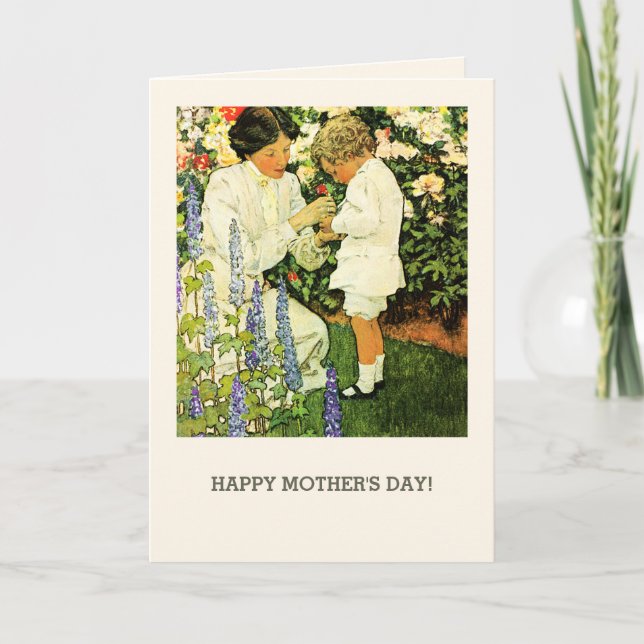 Happy Mother's Day Vintage Art Custom  Card (Front)