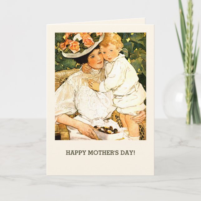 Happy Mother's Day Vintage Art Custom Card (Front)