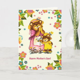 Happy Mother's Day. Vintage Bear Family Card