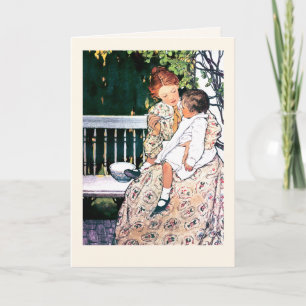 Happy Mother's Day Vintage Mother and Child Card
