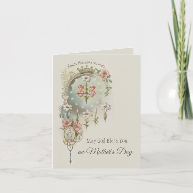 HAPPY MOTHER'S DAY VIRGIN MARY RELIGIOUS CARD (Front)