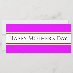 HAPPY MOTHER'S DAY Vivid Pink White Stripes 