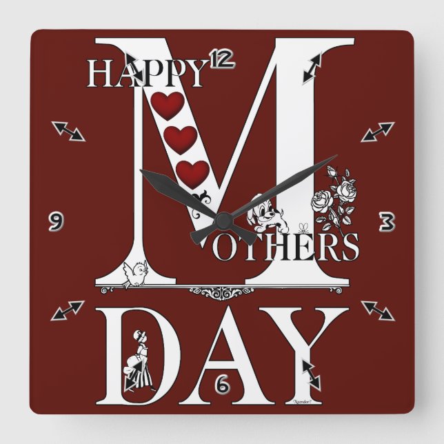 Happy Mothers Day Wall Clock (Front)
