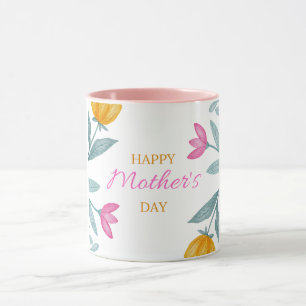 Happy Mother's Day Watercolor Floral Frame Mug