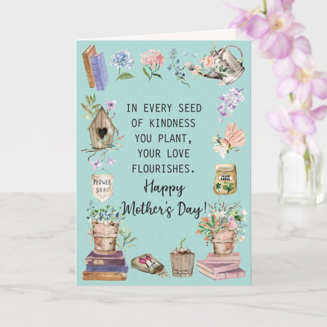 Happy Mother's Day Watercolor Floral Gardening  Card (Orchid)