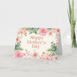 Happy Mother's Day Watercolor Flowers Card