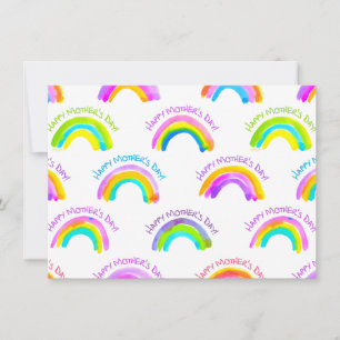 Happy Mother's Day Watercolor Rainbow Pattern Card