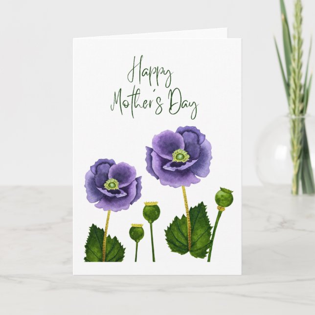 Happy Mother's Day Watercolour Floral Card (Front)